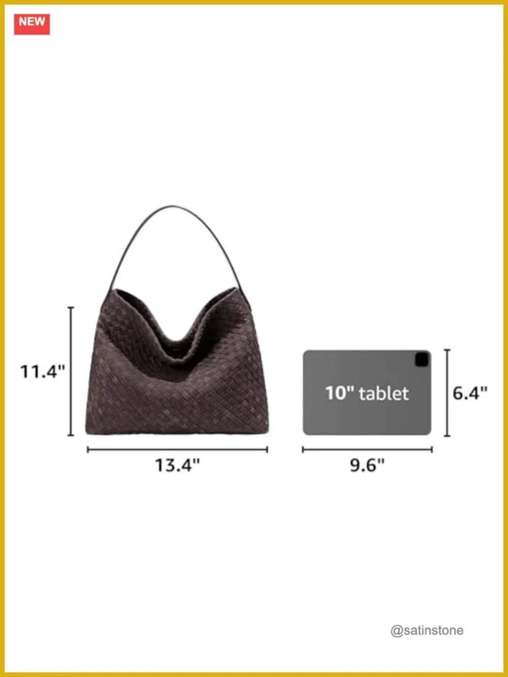 Woven Faux Suede Hobo Bag Tote Shoulder Satchel Handbag Work Travel